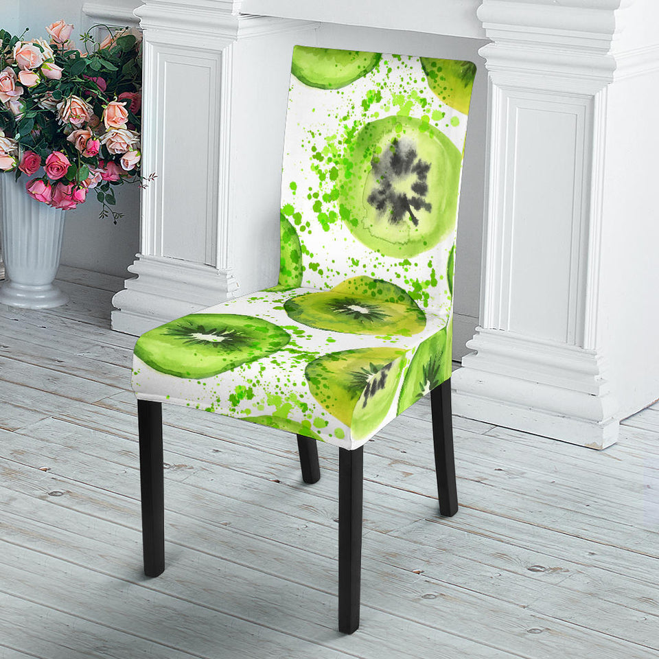 Watercolor Kiwi Pattern Dining Chair Slipcover