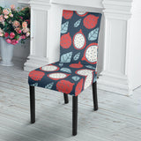 Dragon Fruits Dark Blue Background Dining Chair Slipcover