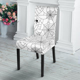 Spider Web Cobweb Pattern White Background Dining Chair Slipcover