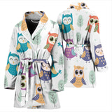Cute Owl Pattern Women'S Bathrobe