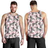 Zebra pink flower background Men Tank Top