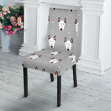 Bull Terrier Pattern Print Design 05 Dining Chair Slipcover
