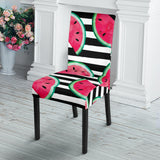 Watercolor Paint Textured Watermelon Pieces Dining Chair Slipcover
