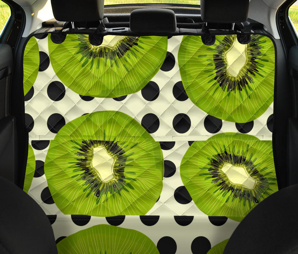 Kiwi Black Dot Background Dog Car Seat Covers