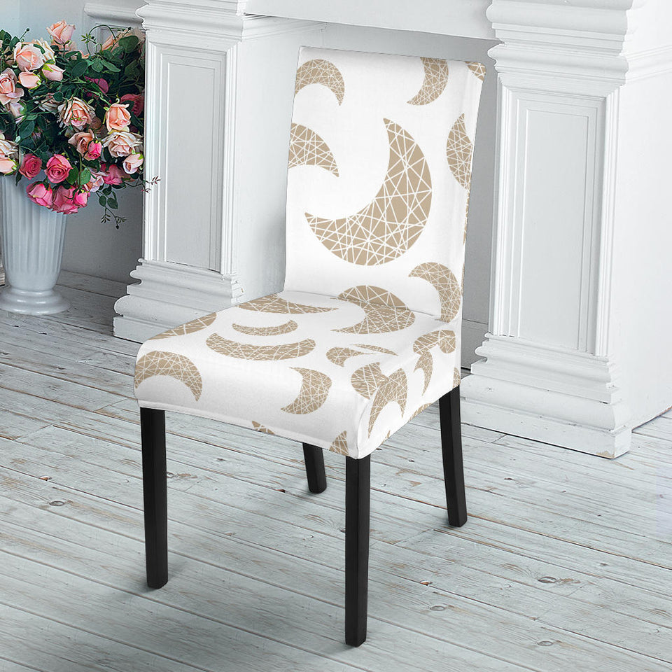 Cool Gold Moon Abstract Pattern Dining Chair Slipcover