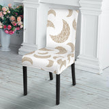 Cool Gold Moon Abstract Pattern Dining Chair Slipcover