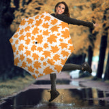 Orange Maple Leaf Pattern Umbrella
