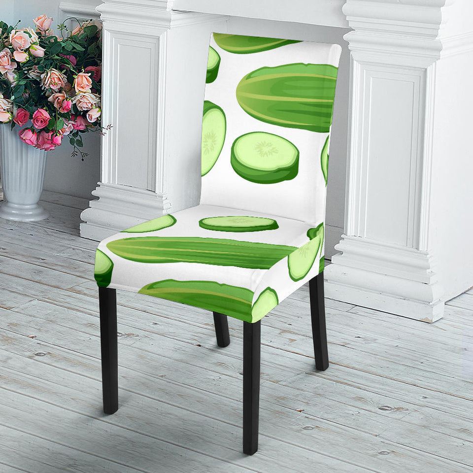 Cucumber Whole Slices Pattern Dining Chair Slipcover