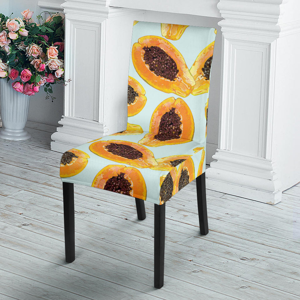 Watercolor Papaya Pattern Dining Chair Slipcover