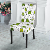 Sketch Funny Frog Pattern Dining Chair Slipcover