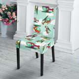 Helicopter Design Pattern Dining Chair Slipcover