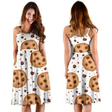 Chocolate Chip Cookie Pattern Sleeveless Midi Dress