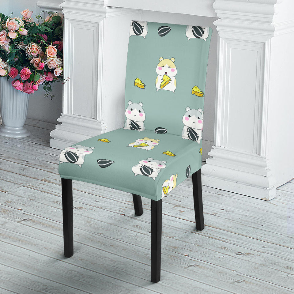 Cute Hamster Cheese Pattern Dining Chair Slipcover