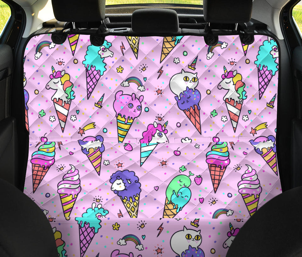 Cute Ice Cream Cone Animal Pattern Dog Car Seat Covers