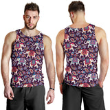 Elephant indian style ornament pattern Men Tank Top