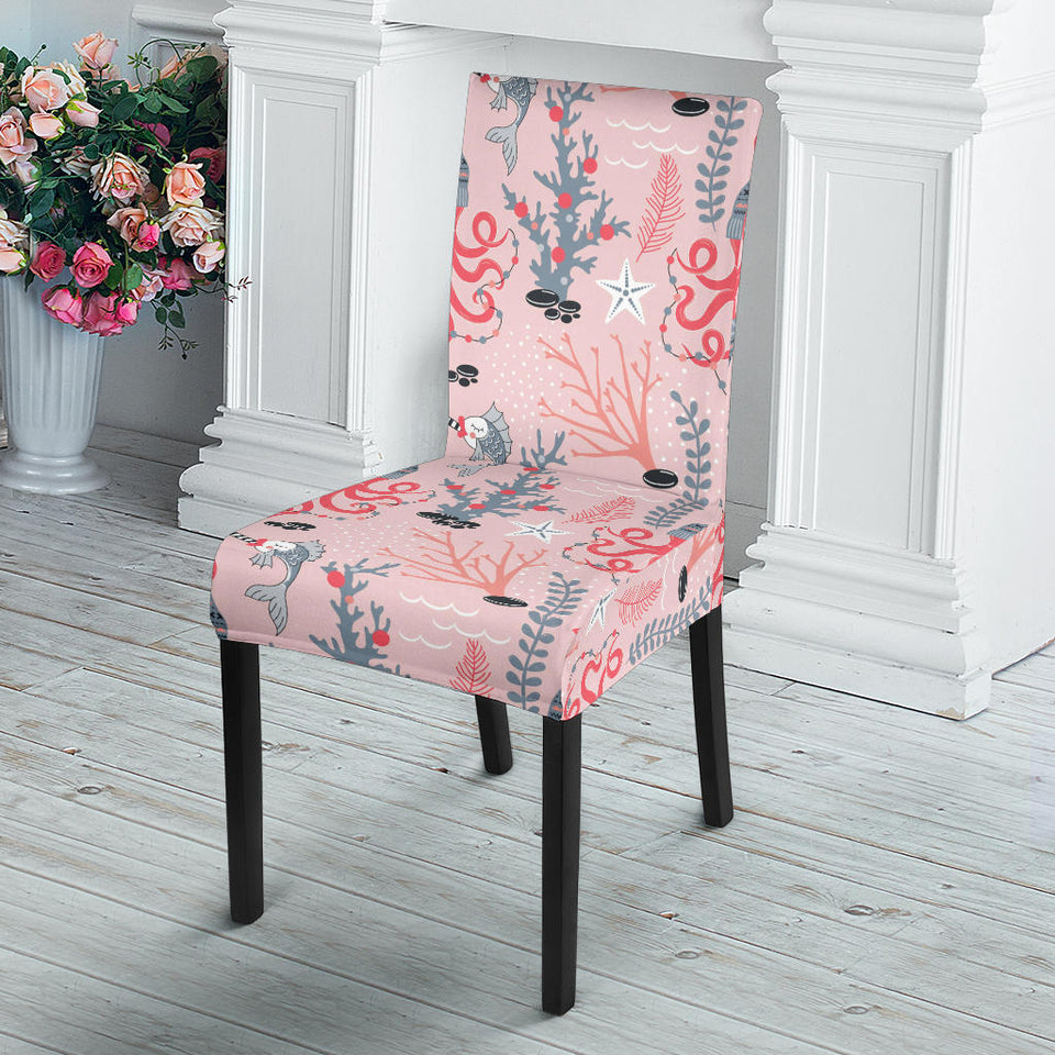 Octopus Winter Hat Garland Fish Candy Seaweed Coral Starfish Dining Chair Slipcover