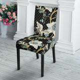Japanese Crane Ornament Elements Dining Chair Slipcover
