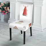 Windmill Design Pattern Dining Chair Slipcover
