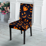 Halloween Pattern Pumpkin Background Dining Chair Slipcover