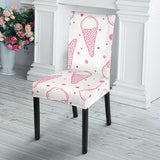 Hand Drawn Ice Cream Pattern Dining Chair Slipcover