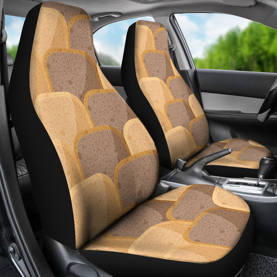 Bread Toast Pattern Print Design 04 Universal Fit Car Seat Covers