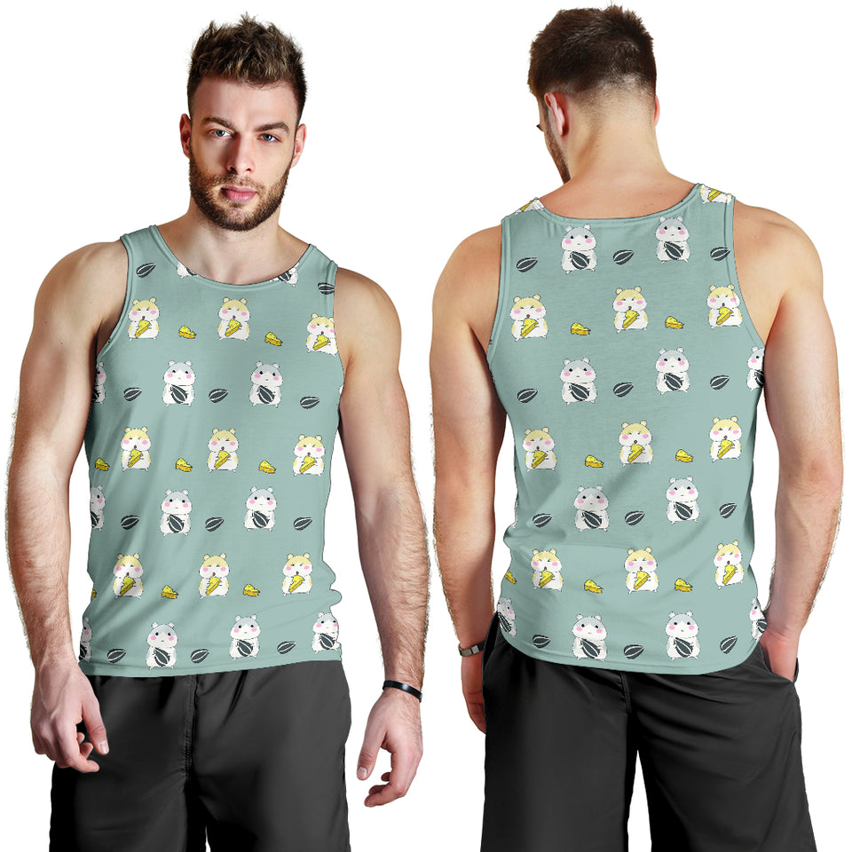 Cute hamster cheese pattern Men Tank Top