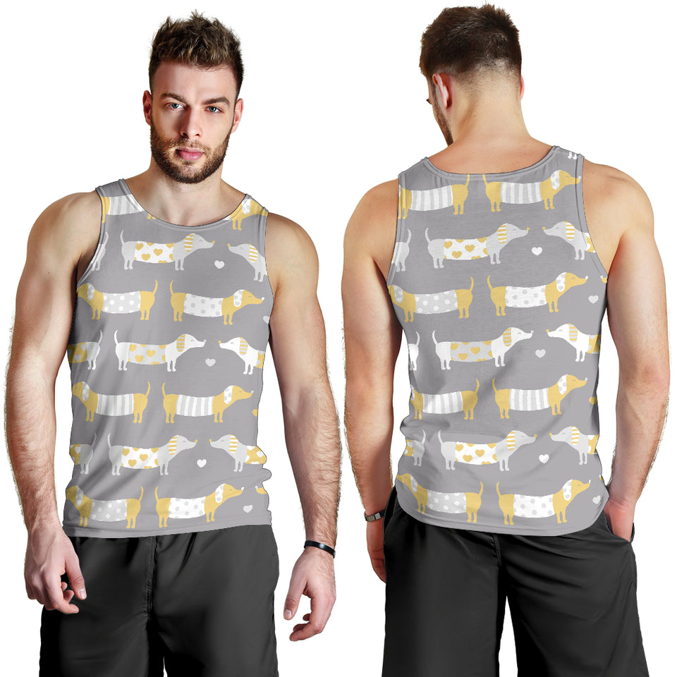 Cute dachshund dog pattern Men Tank Top