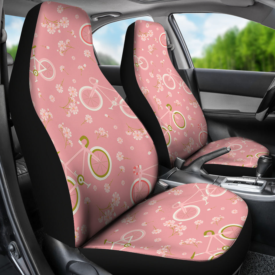 Bicycle Pattern Print Design 02 Universal Fit Car Seat Covers