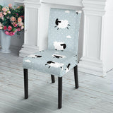 Sheep Polka Dot Cloud Pattern Dining Chair Slipcover