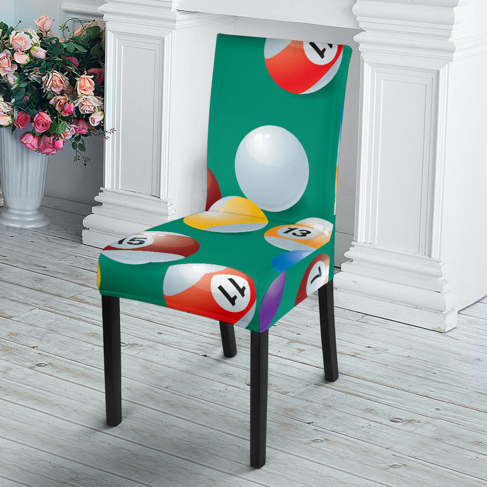 Billiard Ball Pattern Print Design 01 Dining Chair Slipcover