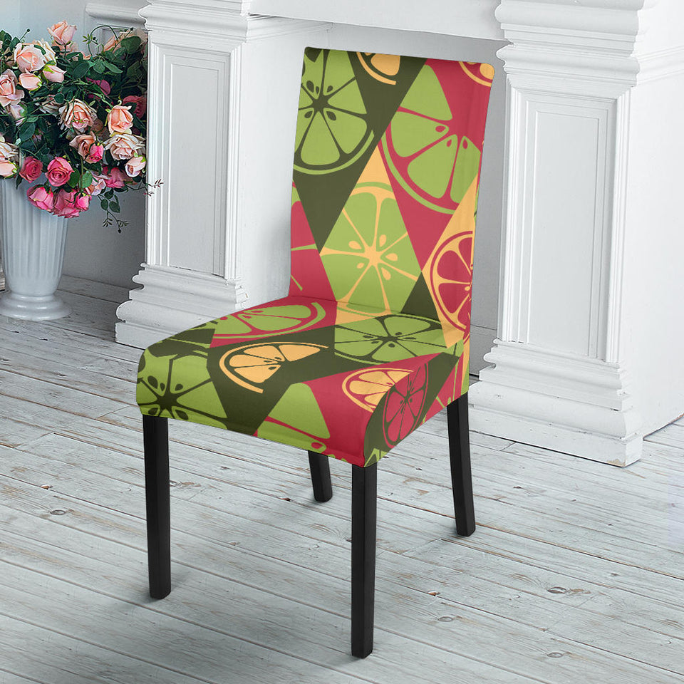 Cool Geometric Lime Pattern Dining Chair Slipcover
