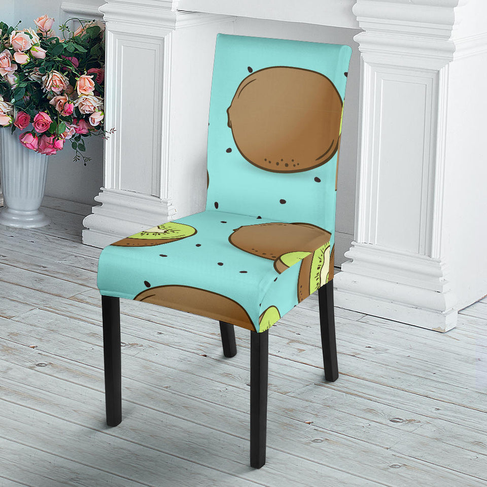 Kiwi Blue Background Dining Chair Slipcover