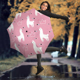 Llama Alpaca Pink Background Umbrella