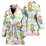 Cute Hand Drawn Mermaid Women'S Bathrobe