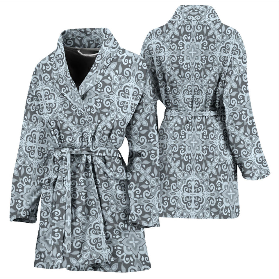 Traditional Indian Element Pattern Women'S Bathrobe