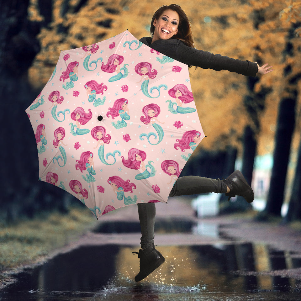 Cute Little Mermaid Pattern Umbrella