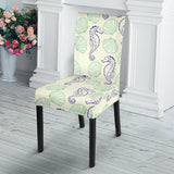 Seahorse Shell Pattern Dining Chair Slipcover