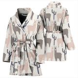 Llama Alpaca Pattern Women'S Bathrobe