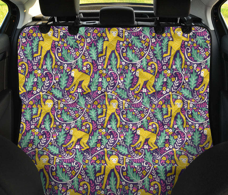 Cute Yellow Monkey Leaves Pattern Dog Car Seat Covers