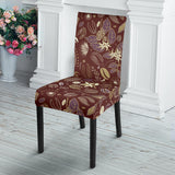 Coffee Bean Flower Pattern Dining Chair Slipcover