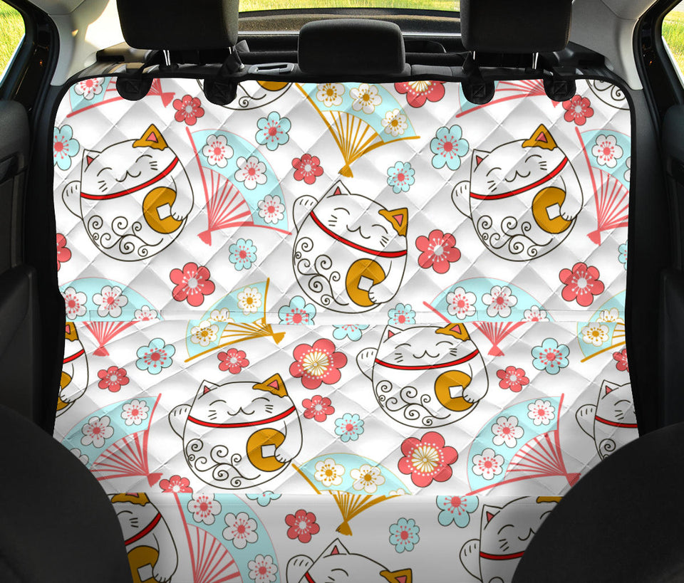Maneki Neko Lucky Cat Fan Sakura Dog Car Seat Covers