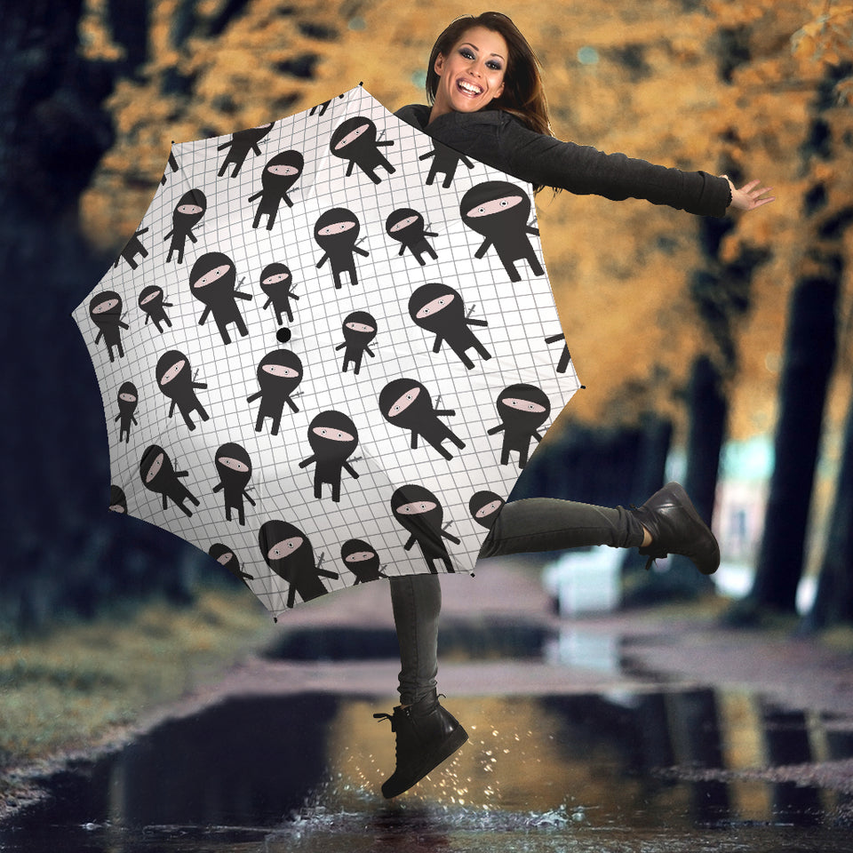 Ninja Pattern Plaid Background Umbrella
