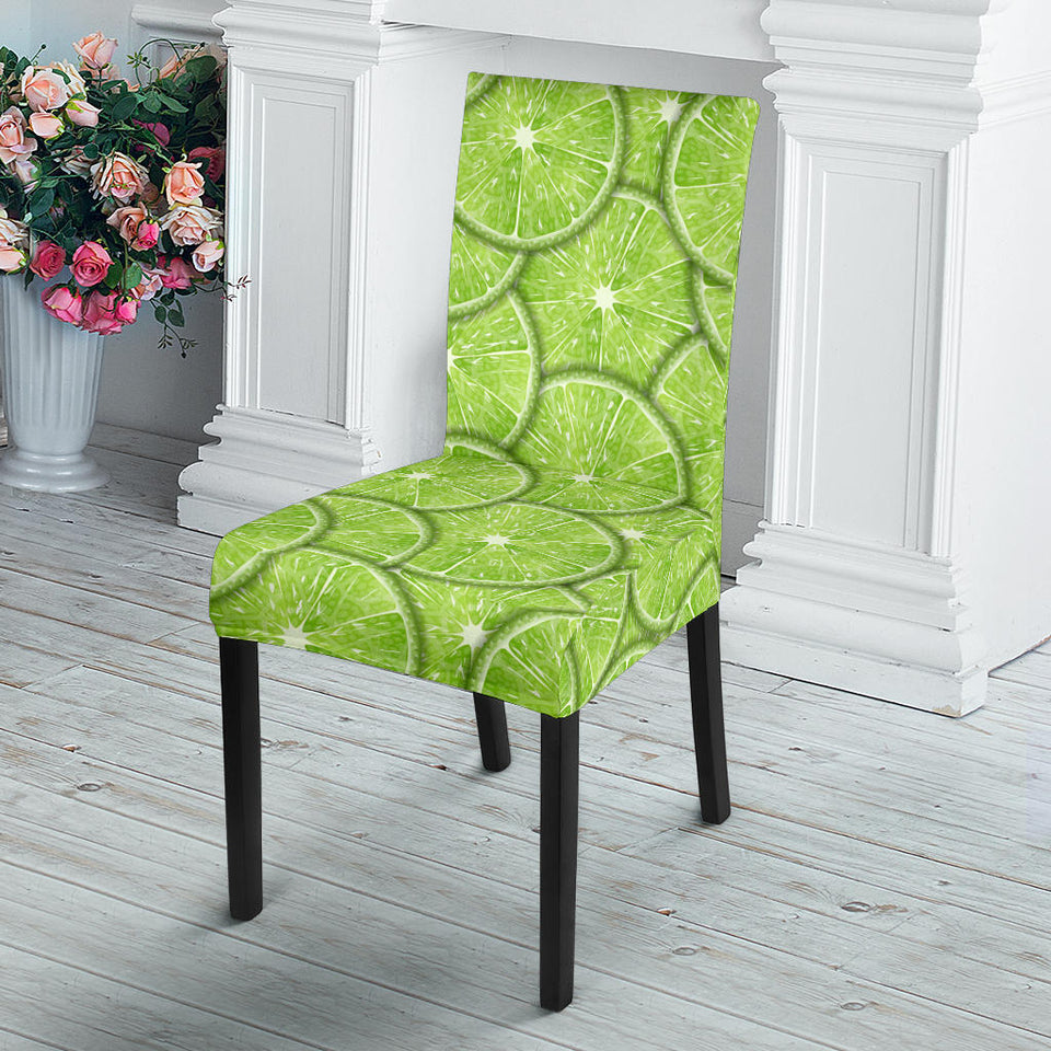 Slices Of Lime Pattern Dining Chair Slipcover