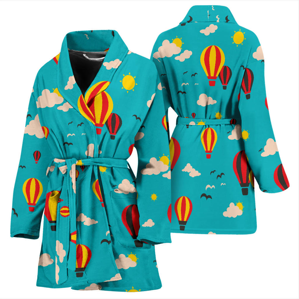 Hot Air Balloon Sky Pattern Women'S Bathrobe
