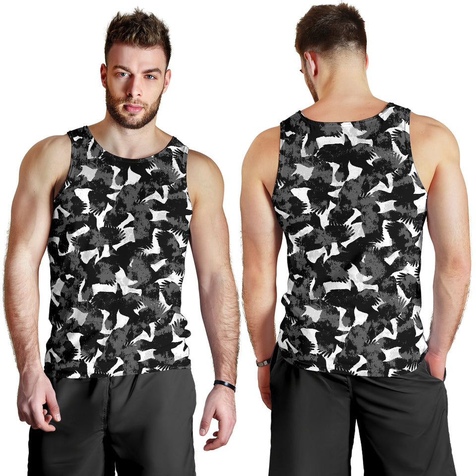 Crow illustration pattern Men Tank Top