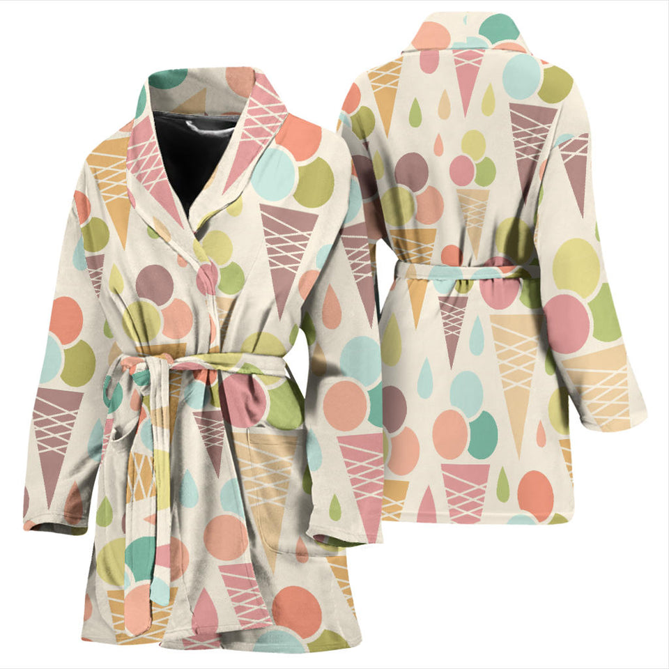 Ice Cream Cone Pattern Women'S Bathrobe