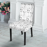 Bull Terrier Pattern Print Design 02 Dining Chair Slipcover