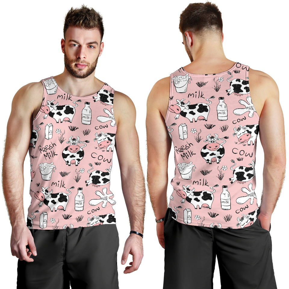 Cows milk product pink background Men Tank Top