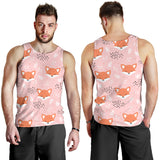 Cute fox pattern pink background Men Tank Top