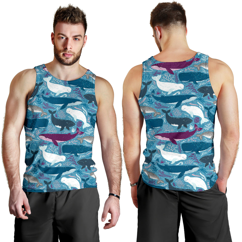 Whale design pattern Men Tank Top